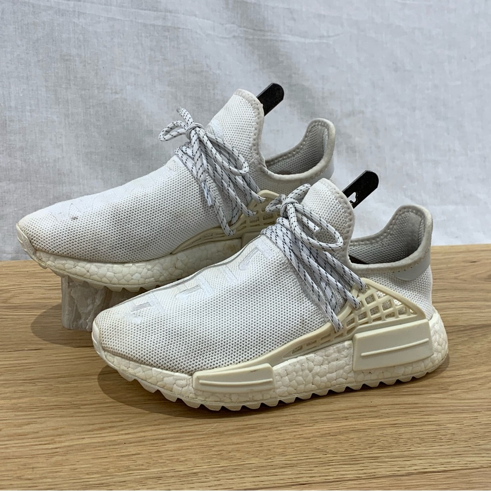 adidas Shoes Womens 7 White Pharrell x NMD Human Race Trail Blank Canvas